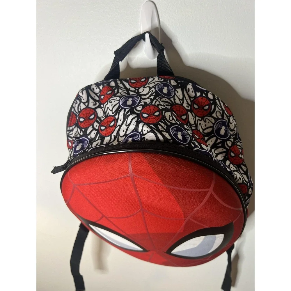 Marvel Spider-Man Kids Backpack 3D‎ Mask Face Red Black One Size Disney Store